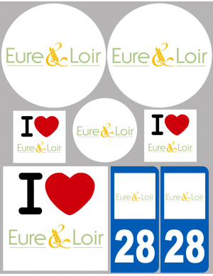 l'Eure et Loir (8 autocollants variés) - Sticker/autocollant