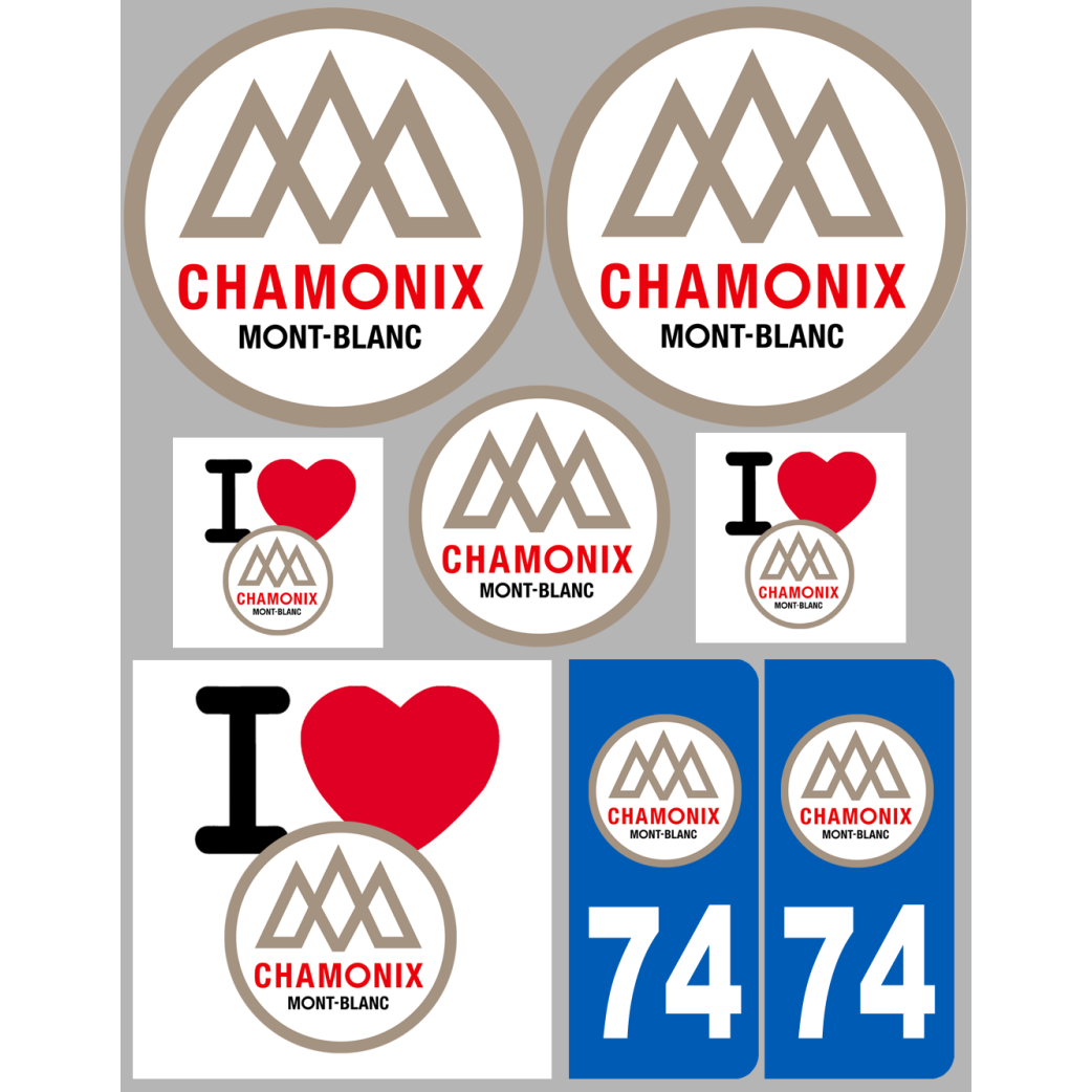 Chamonix-Mont-Blanc (8 autocollants variés) - Sticker/autocollant