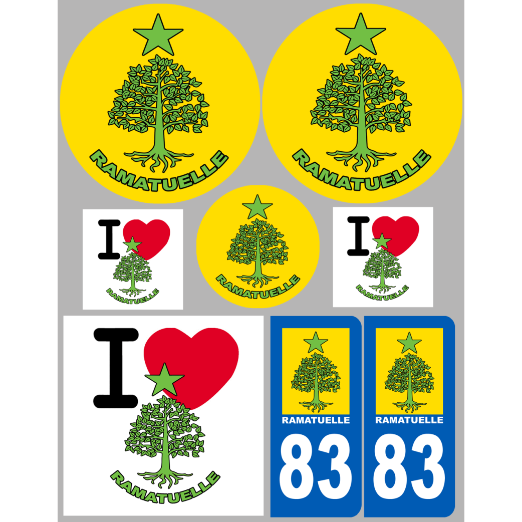Ramatuelle (8 autocollants variés) - Sticker/autocollant