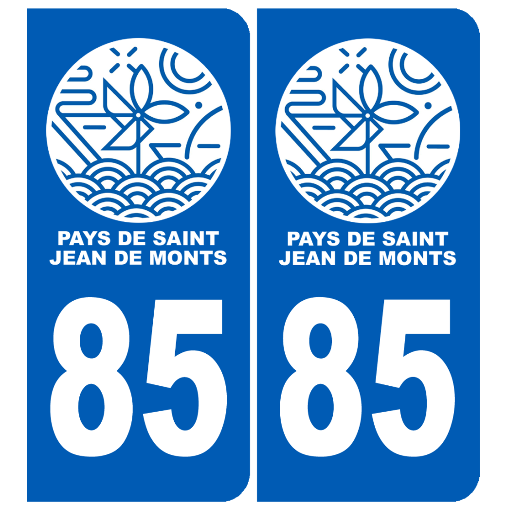 immatriculation Pays de Saint-Jean-de-Monts 85 - Sticker/autocollant