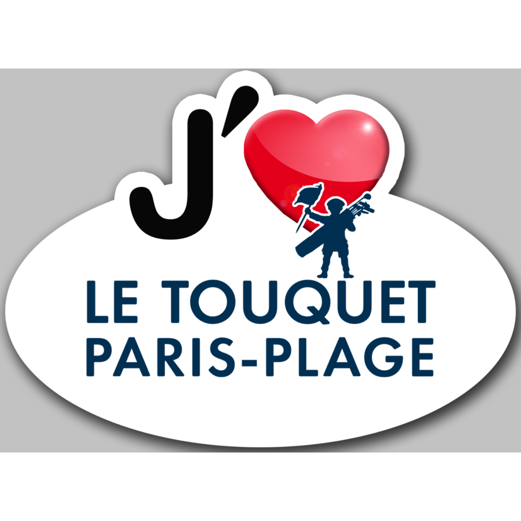 j'aime Le Touquet-Paris-Plage (15x11cm) - Sticker/autocollant