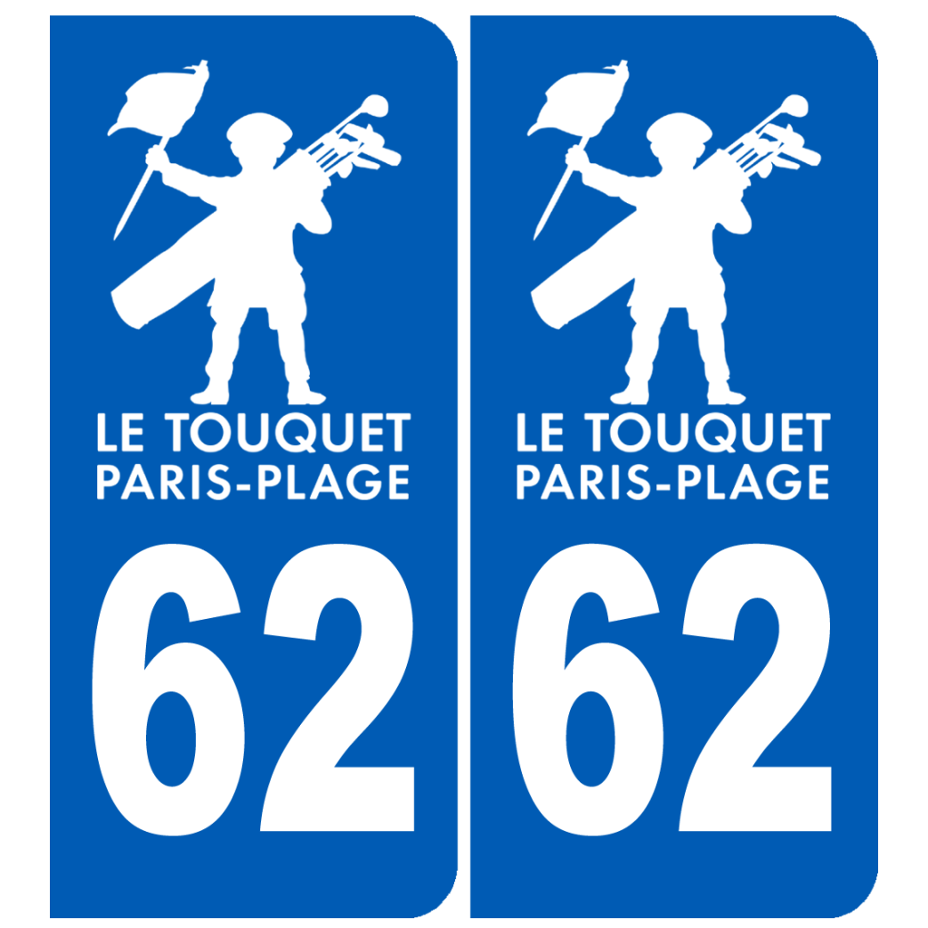 immatriculation Le Touquet-Paris-Plage 62 - Sticker/autocollant