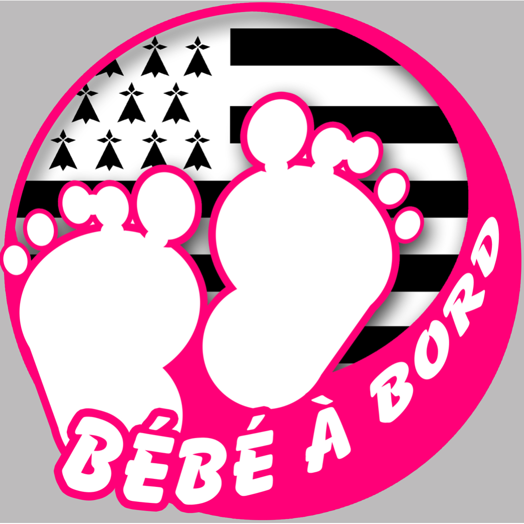 bébé à bord bretonne fille (15x15cm) - Sticker/autocollant