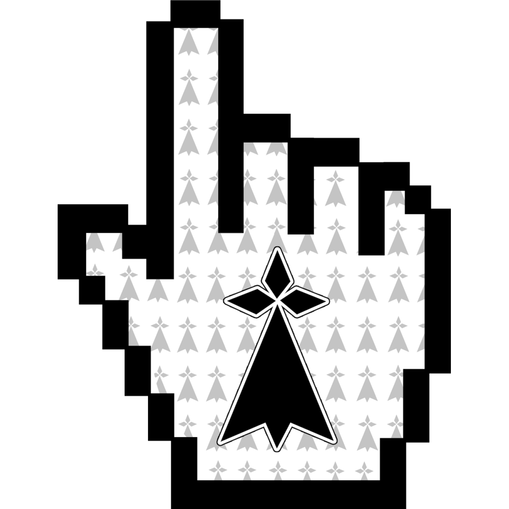 Curseur main hermine (15x11.5cm) - Sticker/autocollant