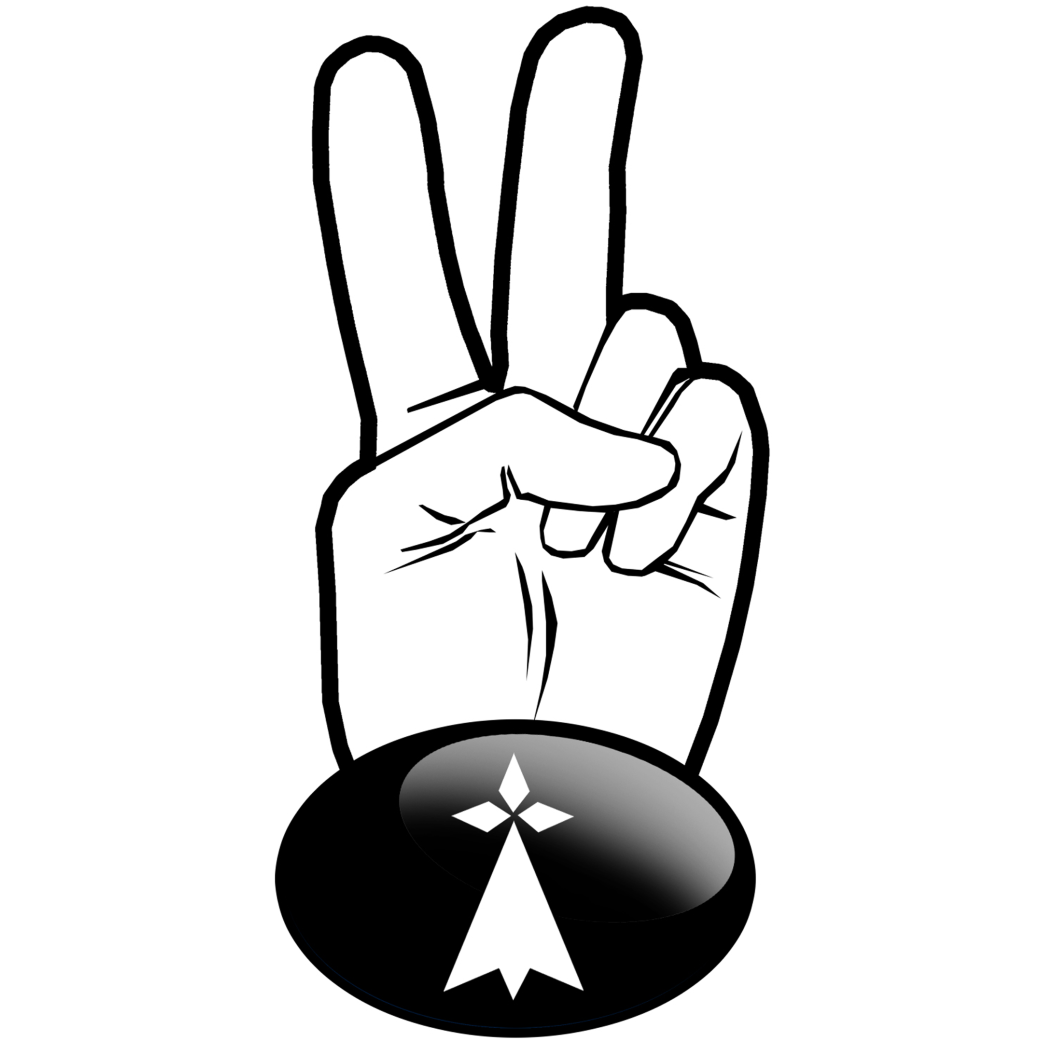 salut de motard hermine noir (15x7.2cm) - Sticker/autocollant