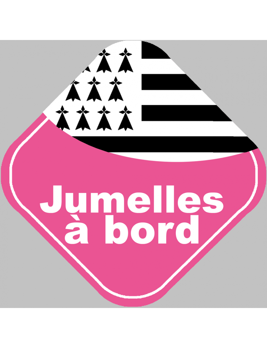 bébés à bord jumelles bretonnes -10cm - Sticker/autocollant