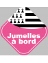 bébés à bord jumelles bretonnes -10cm - Sticker/autocollant