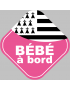 bébé à bord bretonne - 10cm - Sticker/autocollant