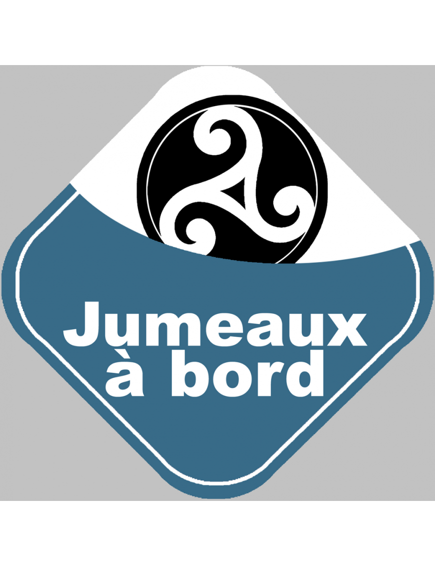 Bébés à bord jumeaux triskel -10cm - Sticker/autocollant