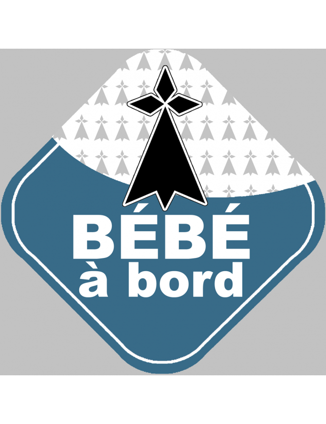 Bébé à bord breton hermine - 10cm - Sticker/autocollant