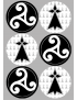 Drapeau Triskèle et Hermine (6 fois 9cm) - Sticker/autocollant