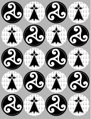 Triskèle et Drapeau Breton (20 fois 5cm) - Sticker/autocollant