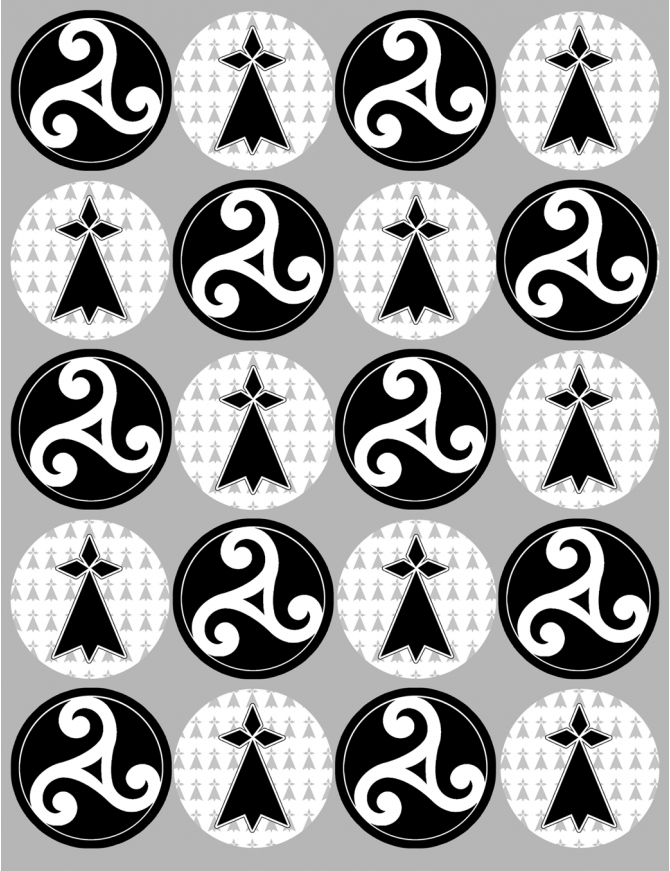Triskèle et Drapeau Breton (20 fois 5cm) - Sticker/autocollant