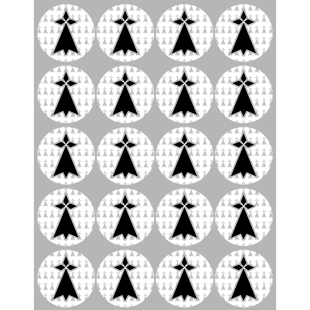 Hermine Bretagne (20 fois 5cm) - Sticker/autocollant