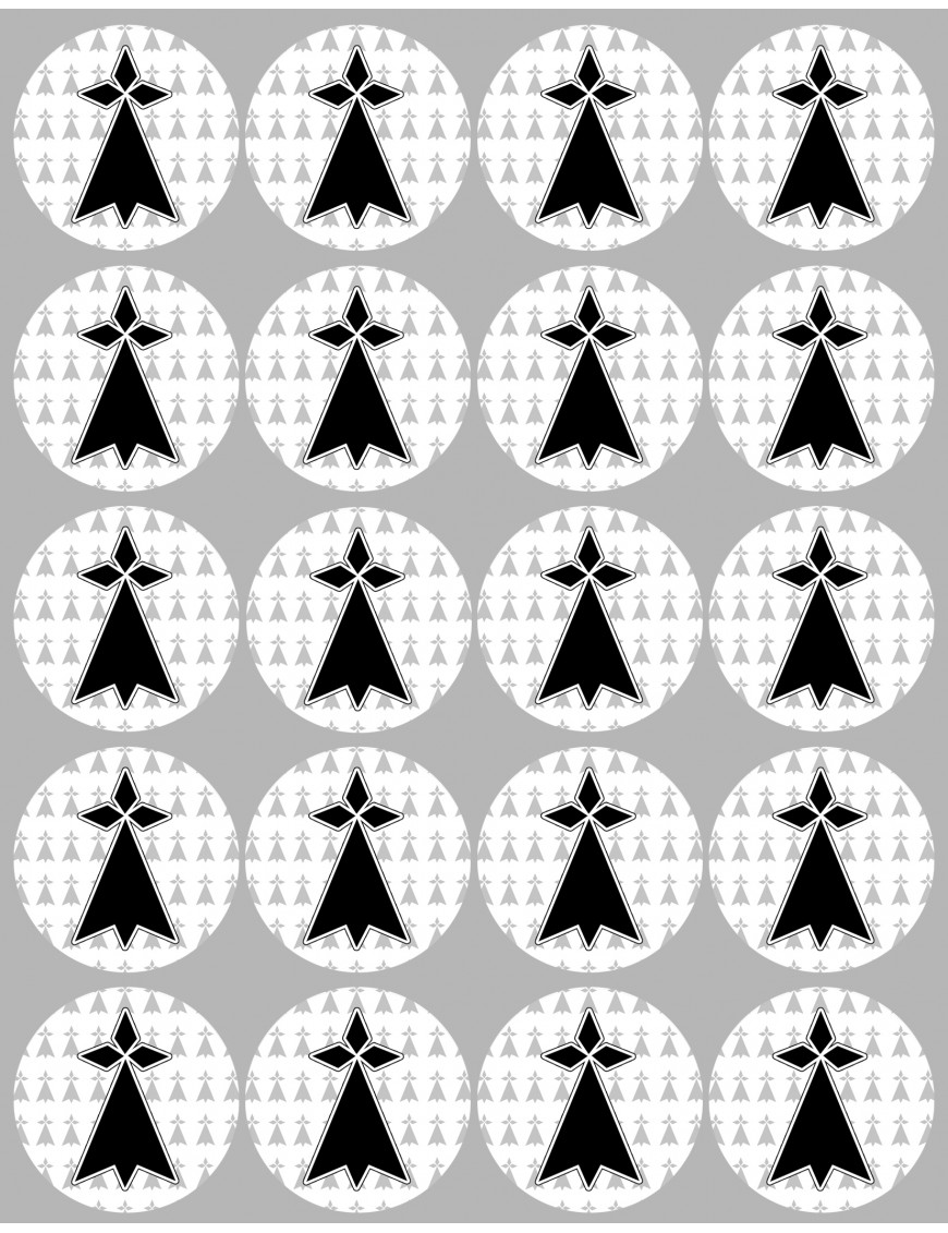 Hermine Bretagne (20 fois 5cm) - Sticker/autocollant