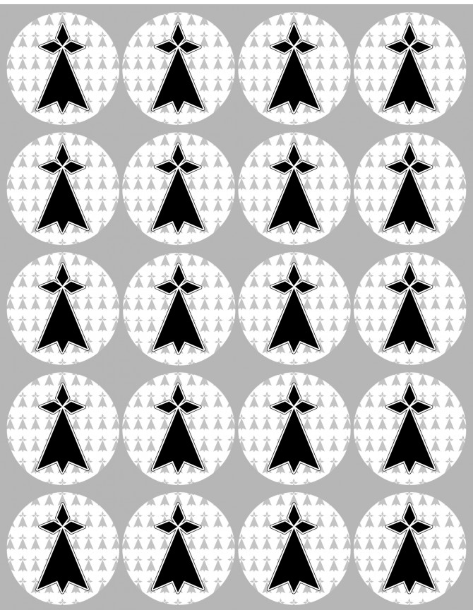 Hermine Bretagne (20 fois 5cm) - Sticker/autocollant