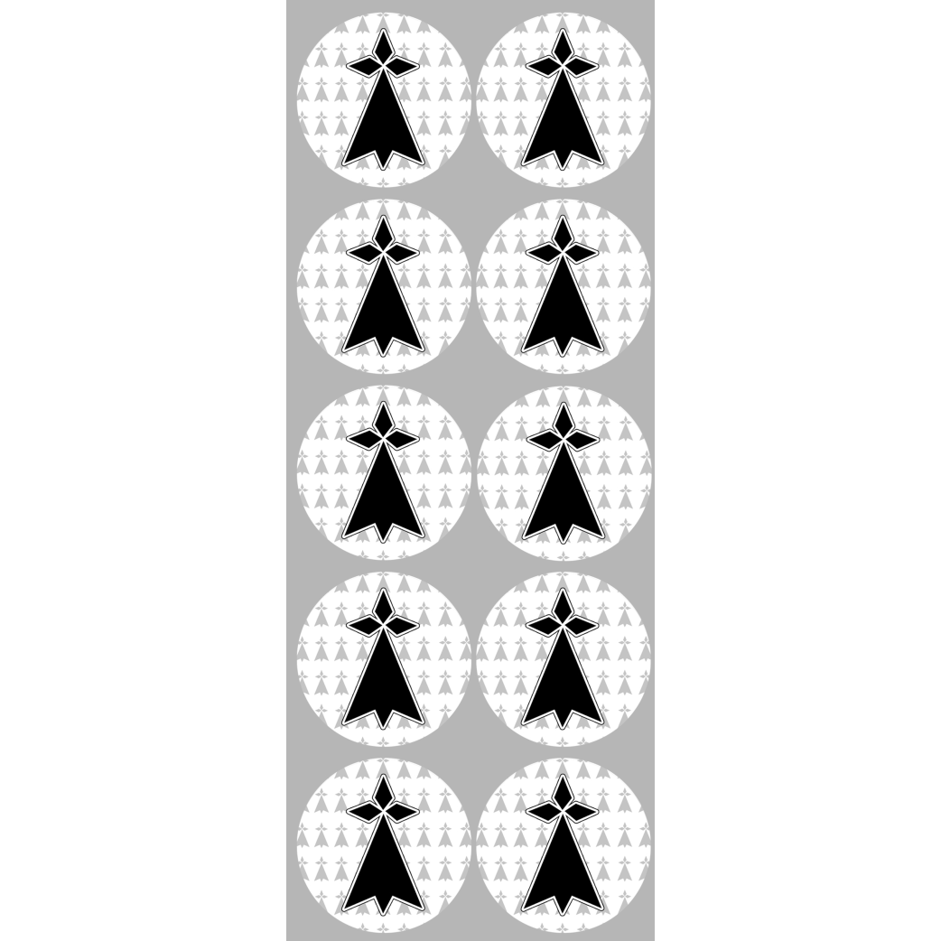 Hermine bretonne - 10fois 5cm - Sticker/autocollant