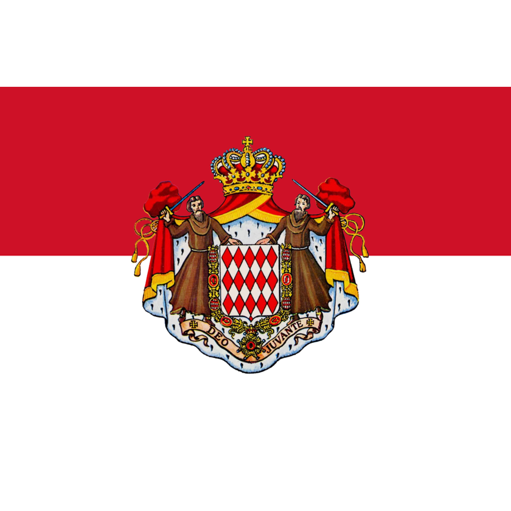 Drapeau Blason Monégasque (15x10cm) - Sticker/autocollant