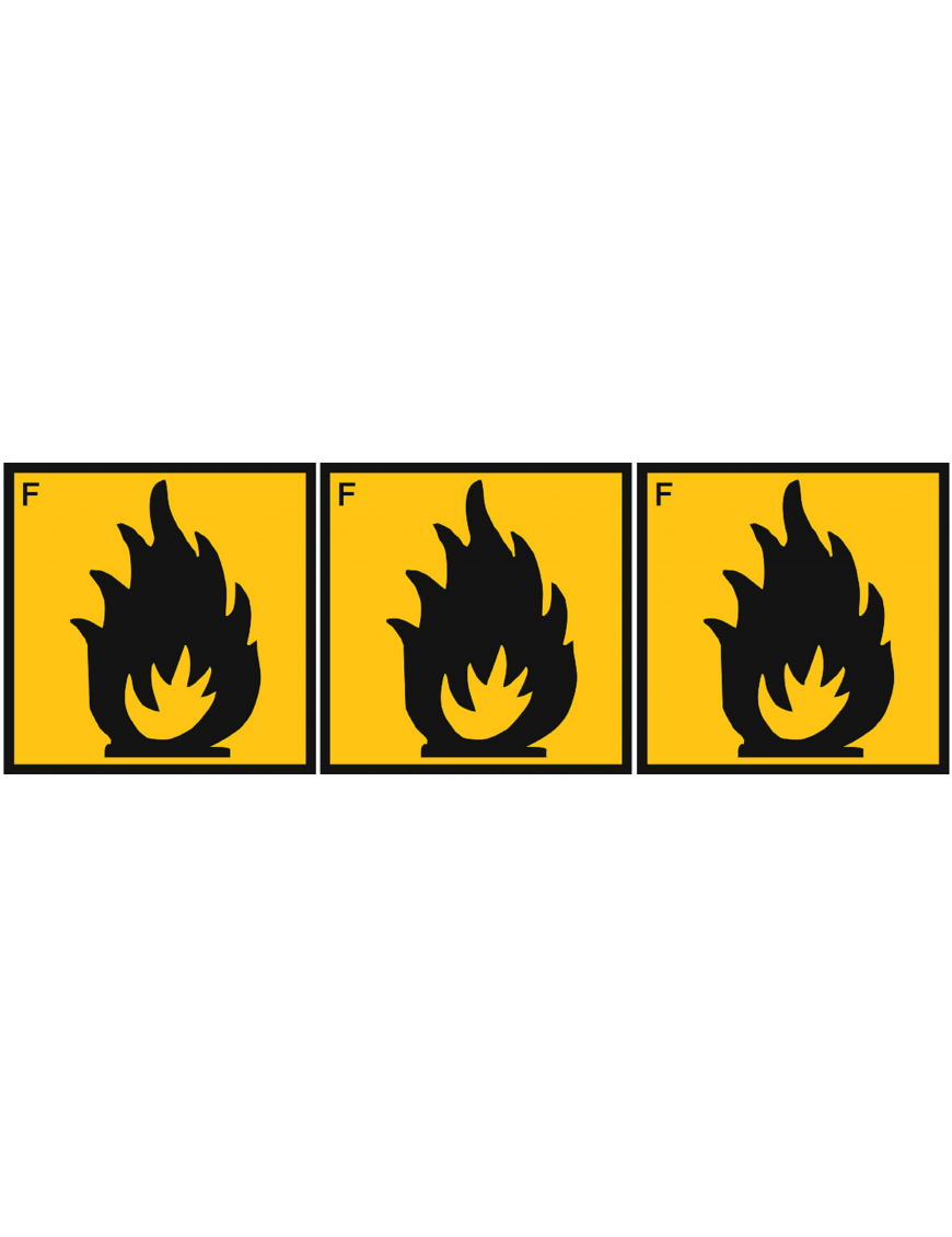 Facilement inflammable (3 fois 5x5cm) - Sticker/autocollant