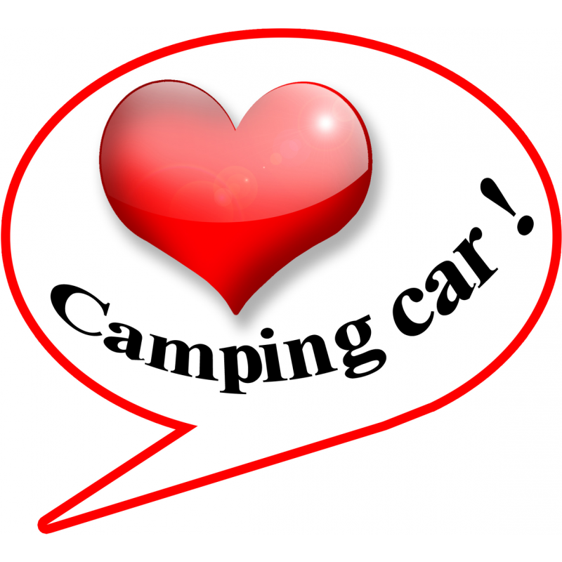 j'aime le camping car (20x18cm) - Sticker/autocollant