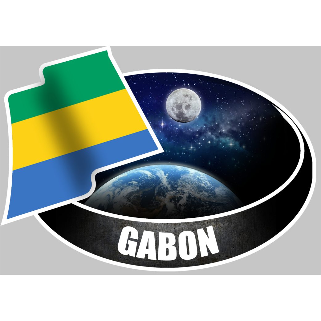 GABON (10x14cm) - Sticker/autocollant