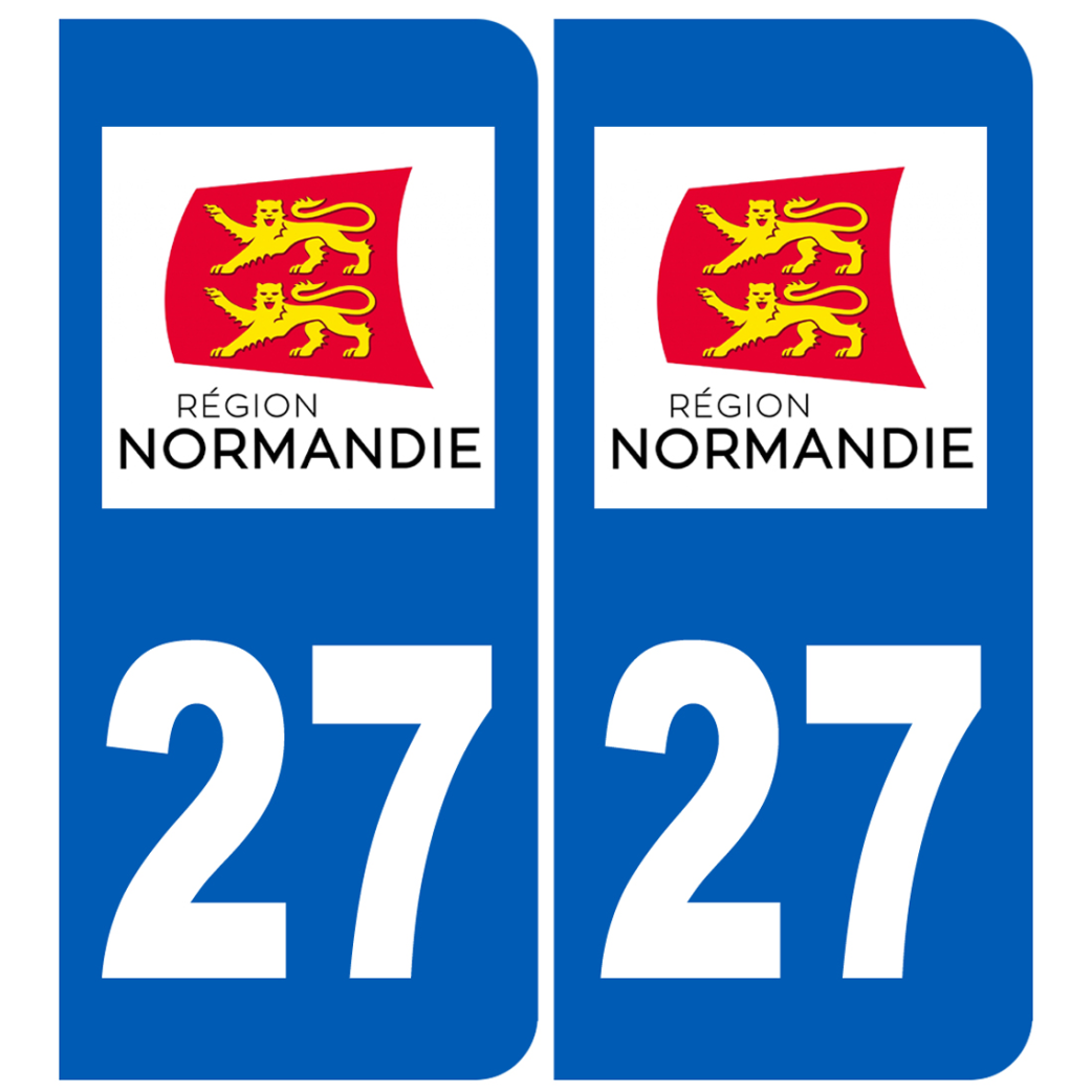 immatriculation 27 Normandie - Sticker/autocollant