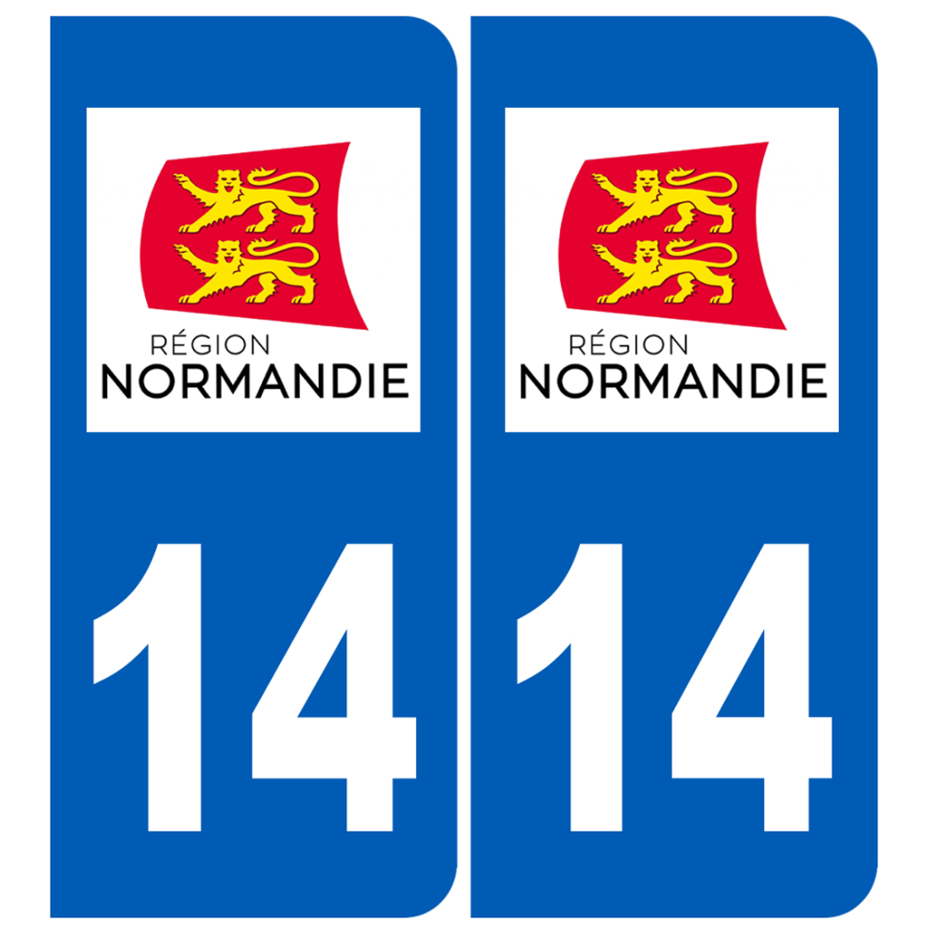 immatriculation 14 Normandie - Sticker/autocollant