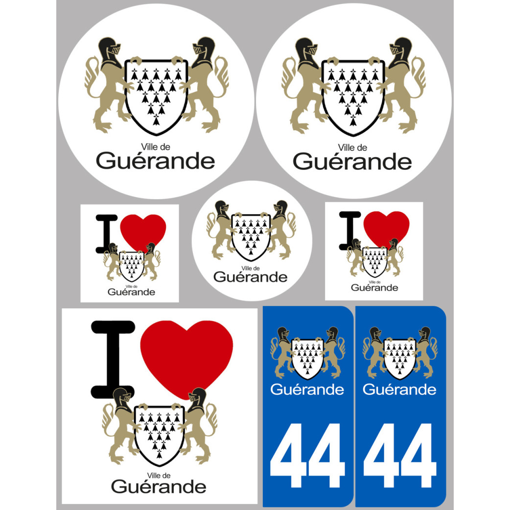 Guérande - 8 autocollants variés - Sticker/autocollant