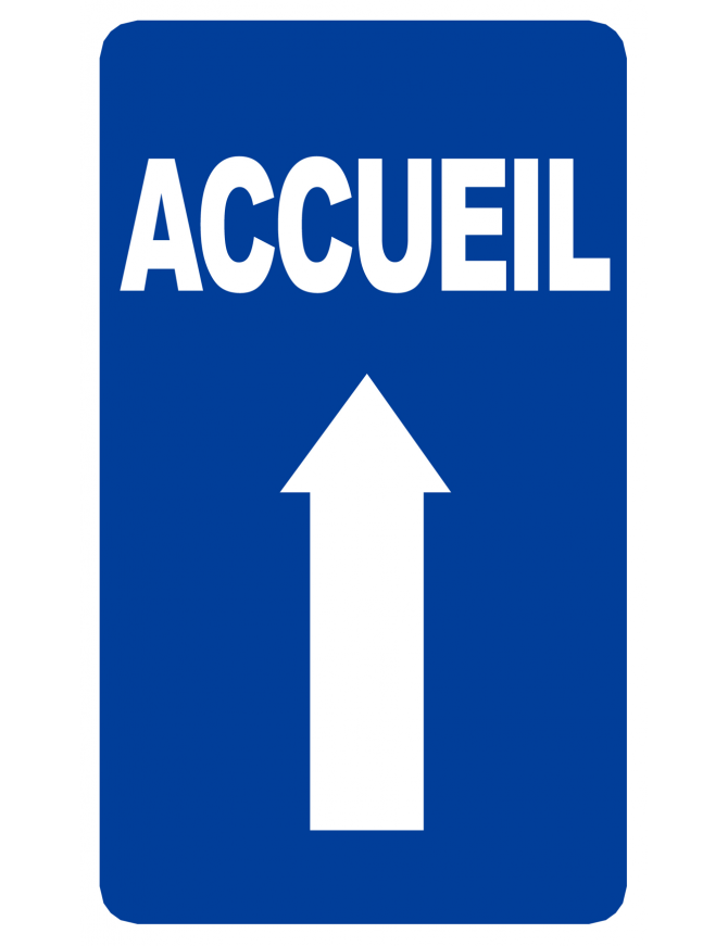 Accueil fléchage vers le haut (25x15cm) - Sticker/autocollant