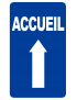 Accueil fléchage vers le haut (25x15cm) - Sticker/autocollant