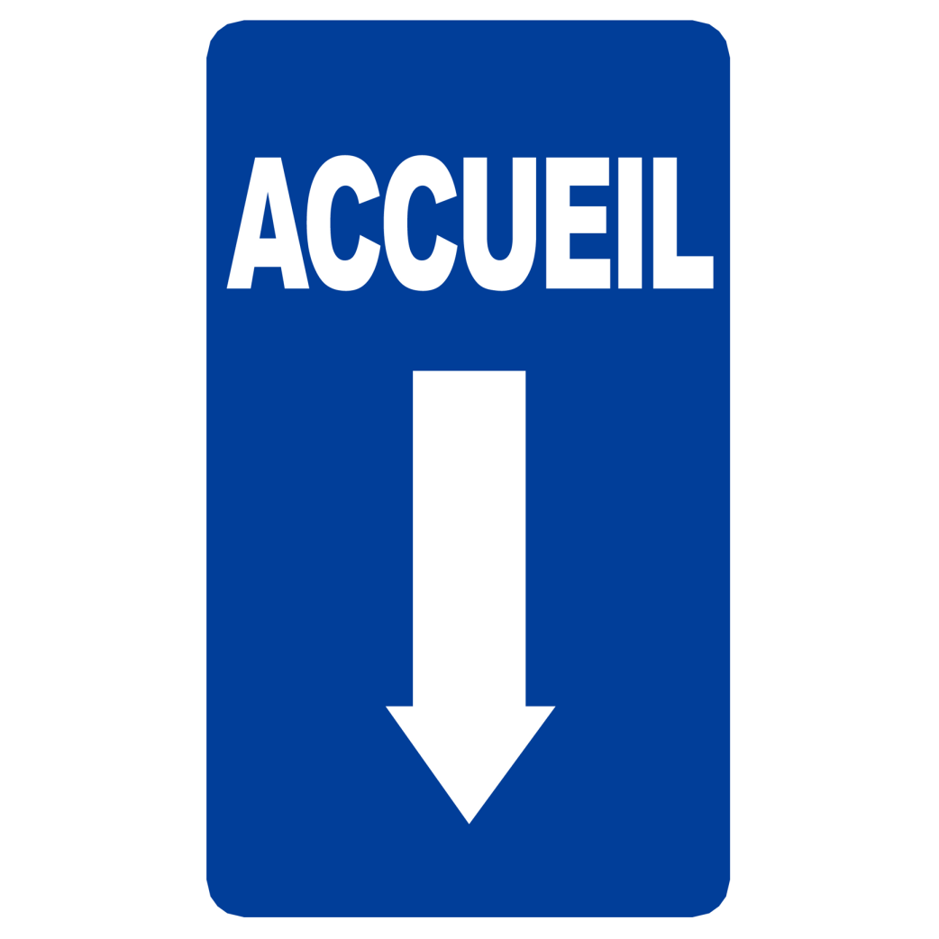 Accueil fléchage vers le bas (25x15cm) - Sticker/autocollant
