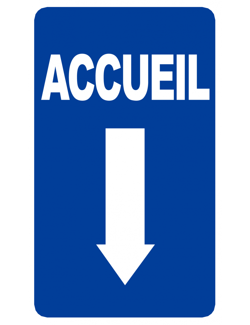 Accueil fléchage vers le bas (25x15cm) - Sticker/autocollant