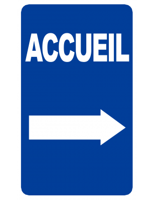 Accueil fléchage vers la droite (25x15cm) - Sticker/autocollant