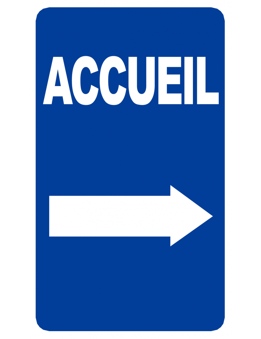 Accueil fléchage vers la droite (25x15cm) - Sticker/autocollant