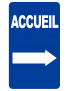 Accueil fléchage vers la droite (25x15cm) - Sticker/autocollant