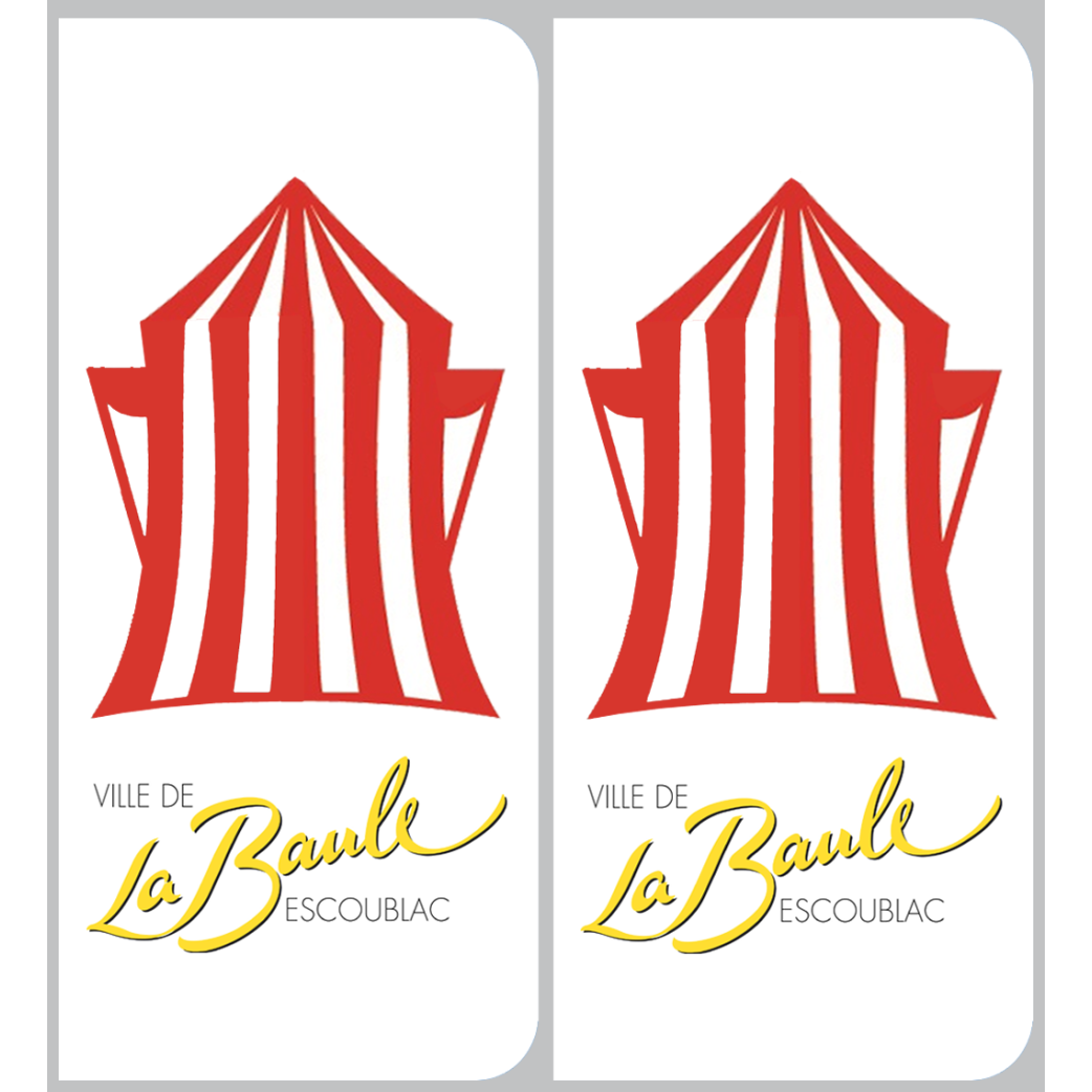 immatriculation La Baule Escoublac (2 logos 10,2x4,6cm) - Sticker/autocollant