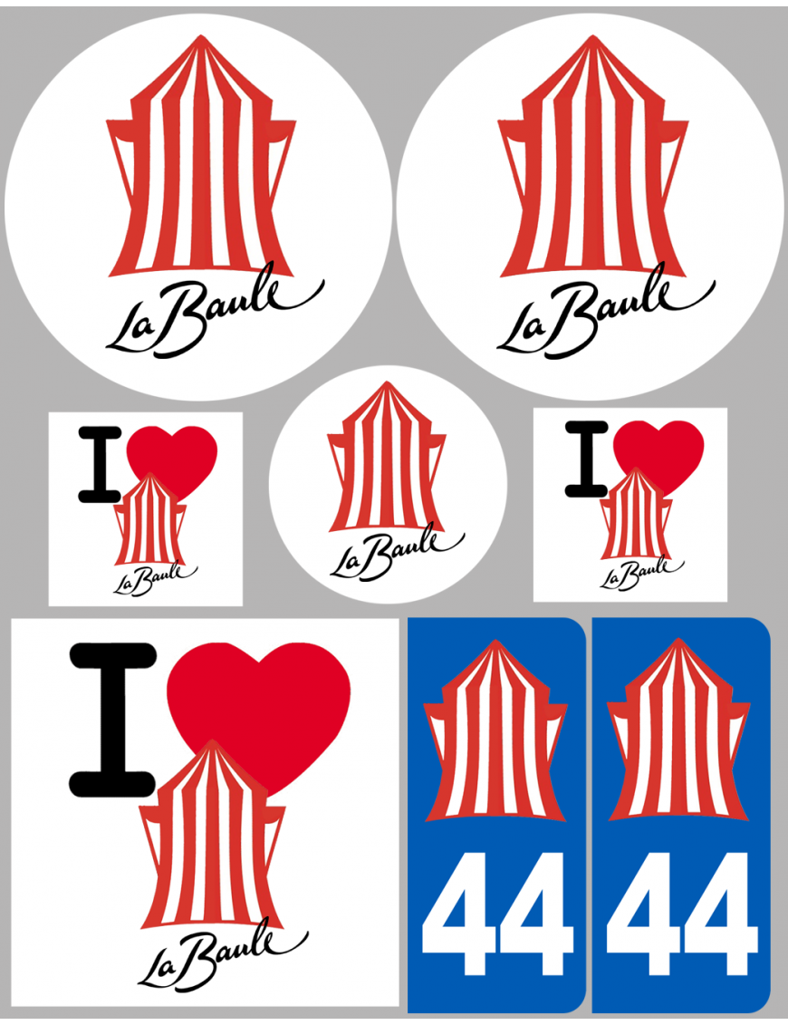 la Baule (8 autocollants variés) - Sticker/autocollant