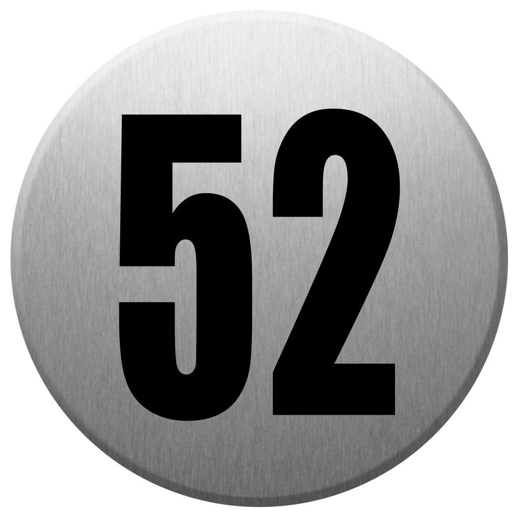 numéroderue52 - gris brossé 10x10cm - Sticker/autocollant
