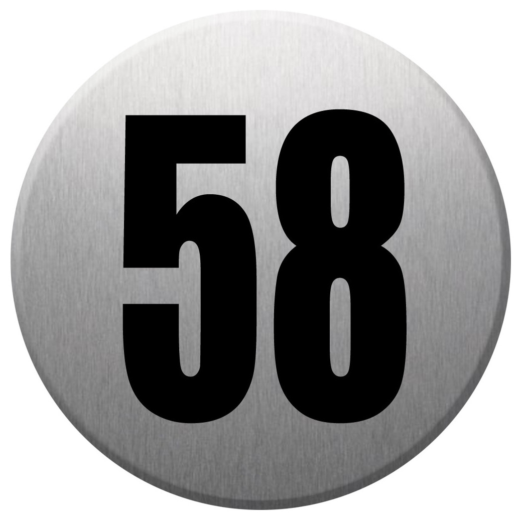 numéroderue58 - gris brossé 10x10cm - Sticker/autocollant