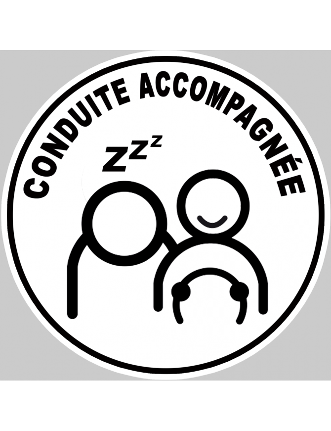 conduite demi accompagnée - 15cm - Sticker/autocollant