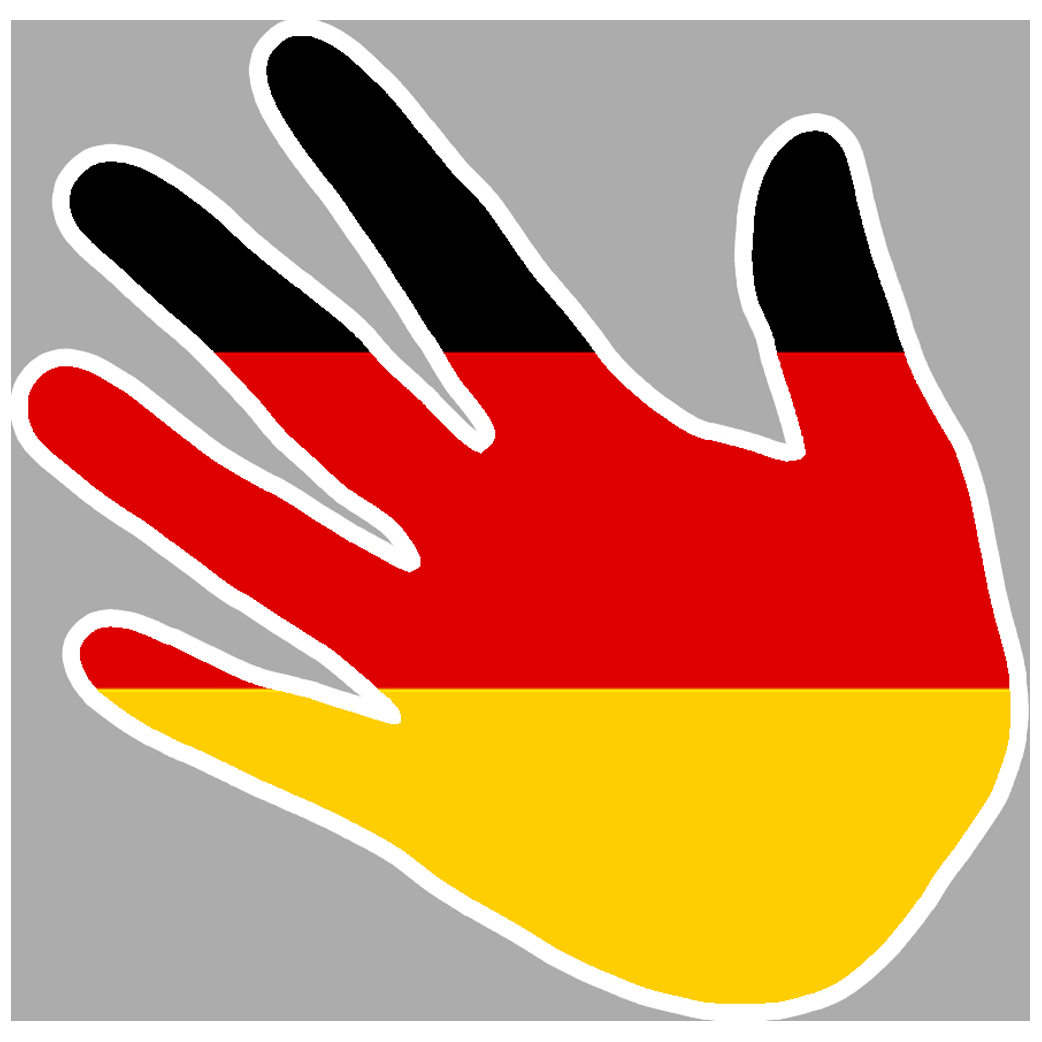 drapeau Allemand main - 15cm - Sticker/autocollant