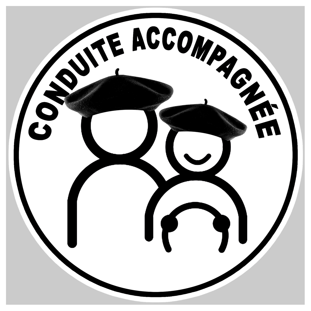 conduite accompagnée Beret Basque - 15cm - Sticker/autocollant