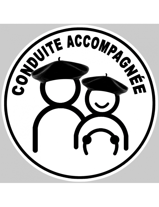 conduite accompagnée Beret Basque - 15cm - Sticker/autocollant