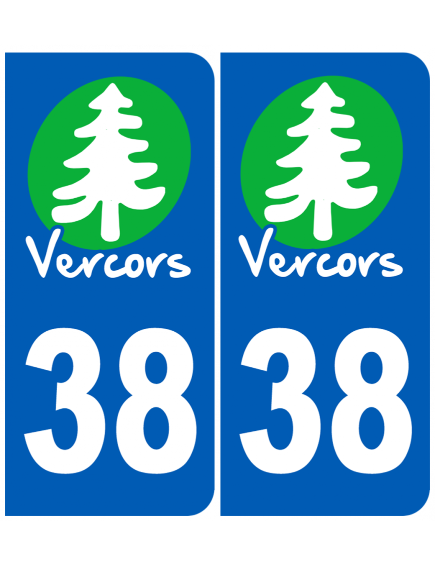 immatriculation 38 (Isère) Vercors - Sticker/autocollant