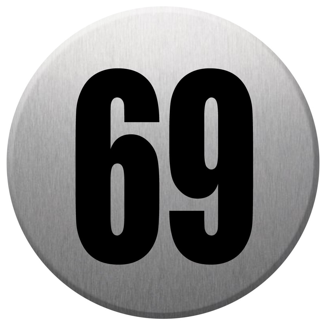 numéroderue69 - gris brossé 10x10cm - Sticker/autocollant