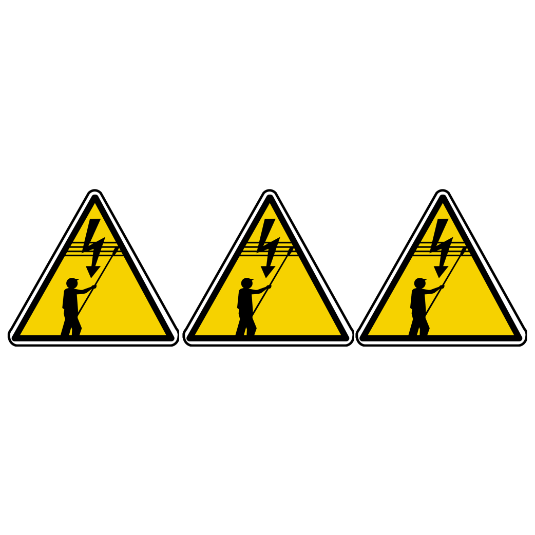 danger électrique lignes à haute tension (3fois 5x4.5cm) - Sticker/autocollant