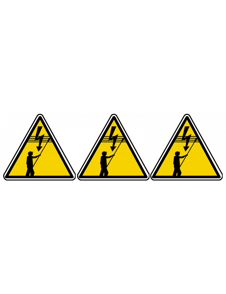 danger électrique lignes à haute tension (3fois 5x4.5cm) - Sticker/autocollant danger électrique lignes à haute tension (3fois 5x4.5cm) - Sticker/autocollant
