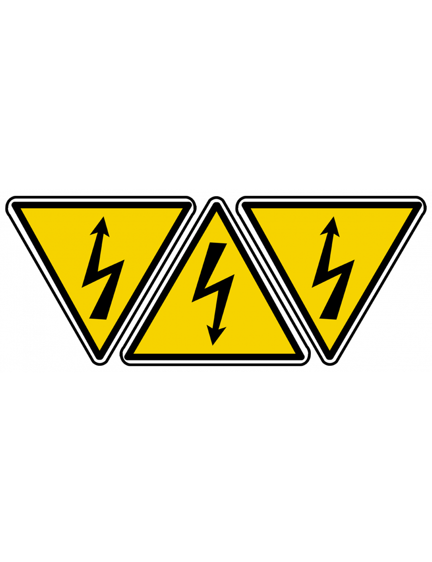 Danger électrique (3 fois 5x4.5cm) - Sticker/autocollant Danger électrique (3 fois 5x4.5cm) - Sticker/autocollant