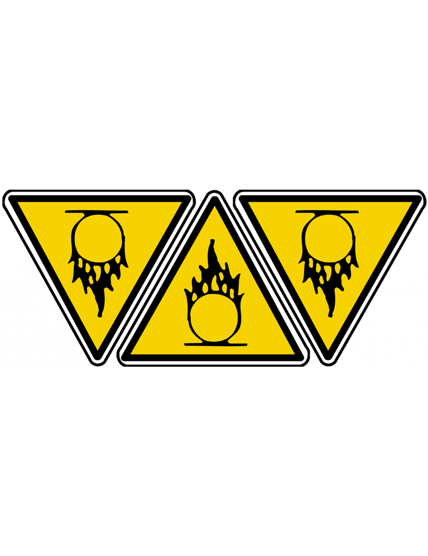 danger comburant (3fois 10x9cm) - Sticker/autocollant danger comburant (3fois 10x9cm) - Sticker/autocollant