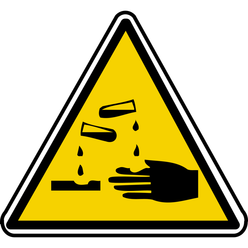 corrosif important (15x13.5cm) - Sticker/autocollant